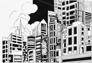 city life tattoo idea