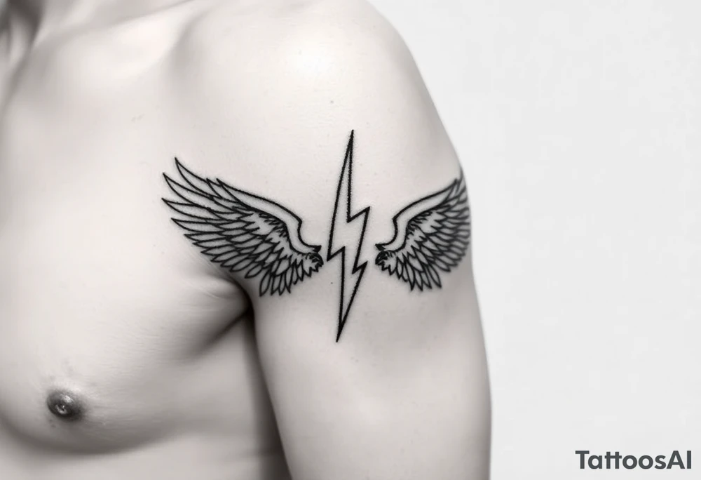 Lightning with eagles around it tattoo idea