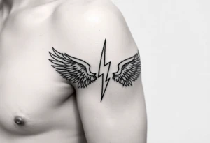 Lightning with eagles around it tattoo idea