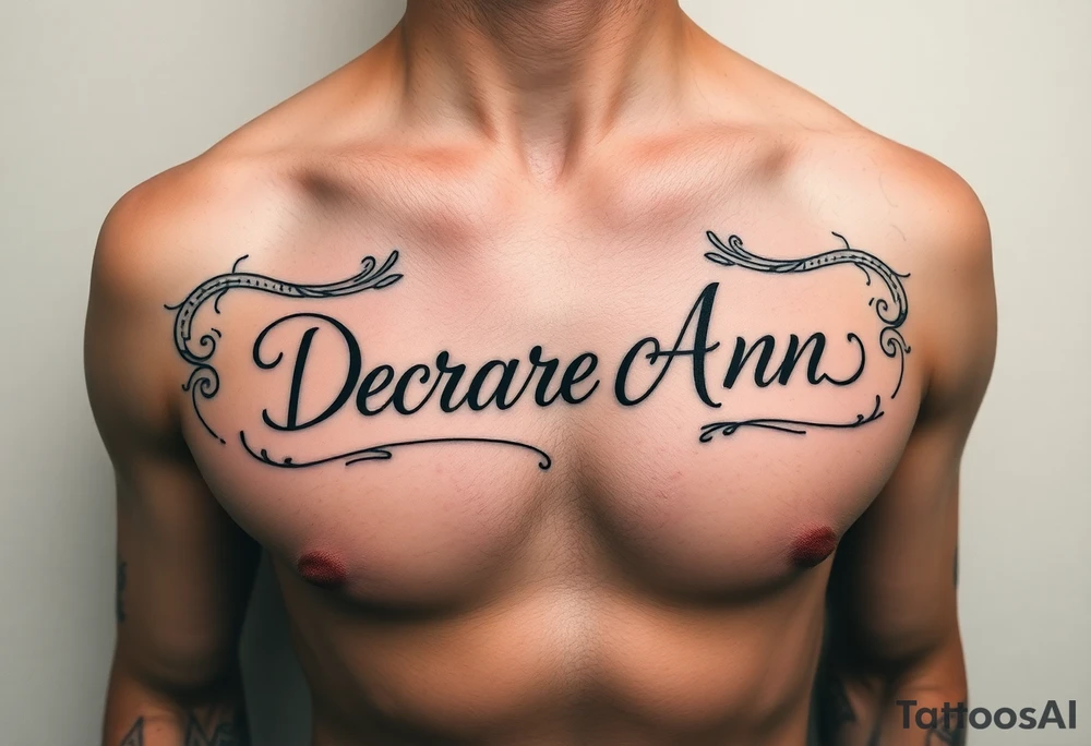 Deborah Ann in cursive across the chest tattoo idea