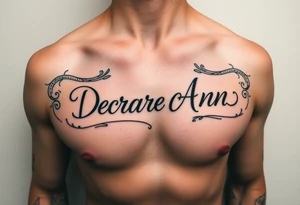 Deborah Ann in cursive across the chest tattoo idea