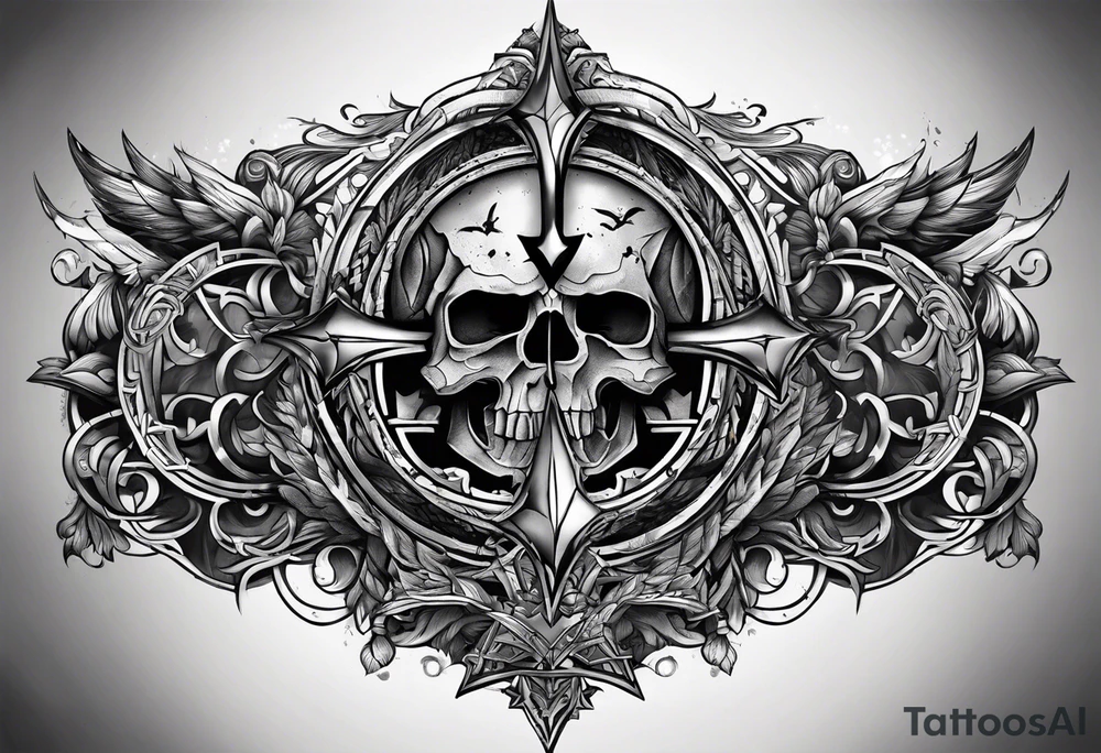 Forearm symbol of war and peace tattoo idea