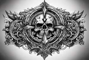 Forearm symbol of war and peace tattoo idea