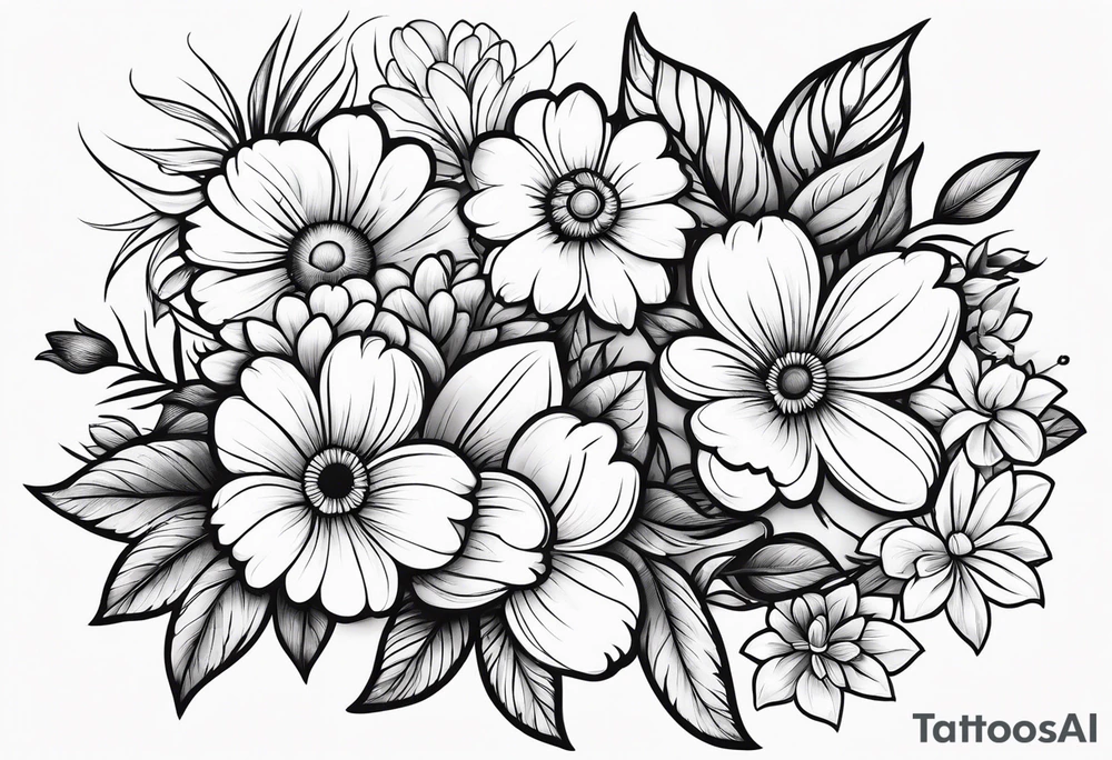 Paw print made of flowers tattoo idea