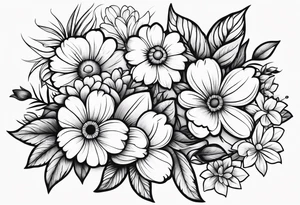 Paw print made of flowers tattoo idea