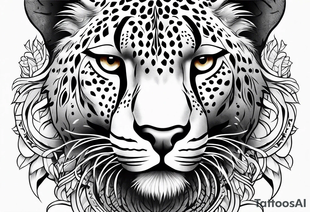 powerful cheetah tattoo idea