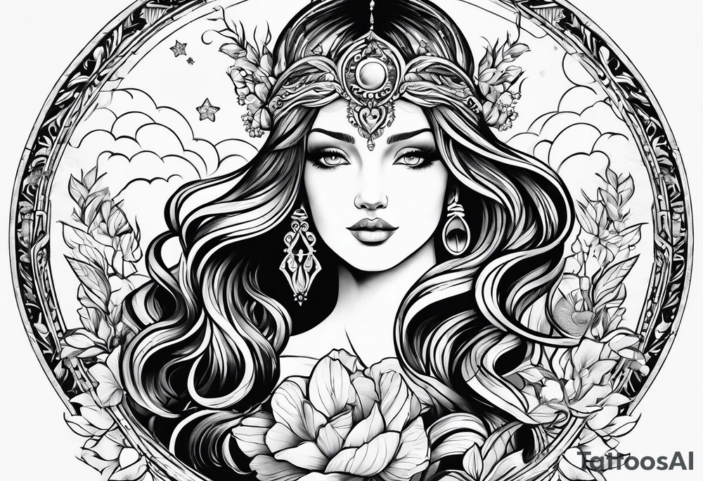 Virgo sign with nature tattoo idea
