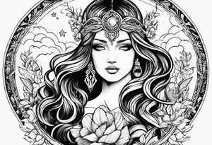 Virgo sign with nature tattoo idea