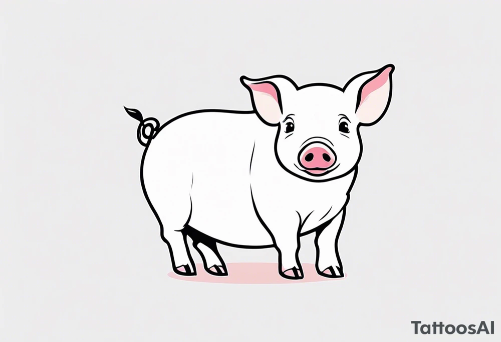 cute piglet with text 'friends not food' tattoo idea