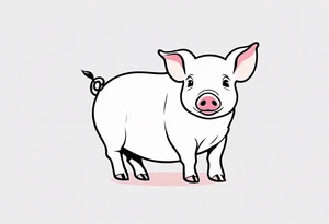 cute piglet with text 'friends not food' tattoo idea