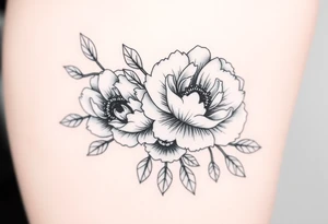peonies and honey combs tattoo idea