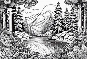 lines forest, minimalystic tattoo idea