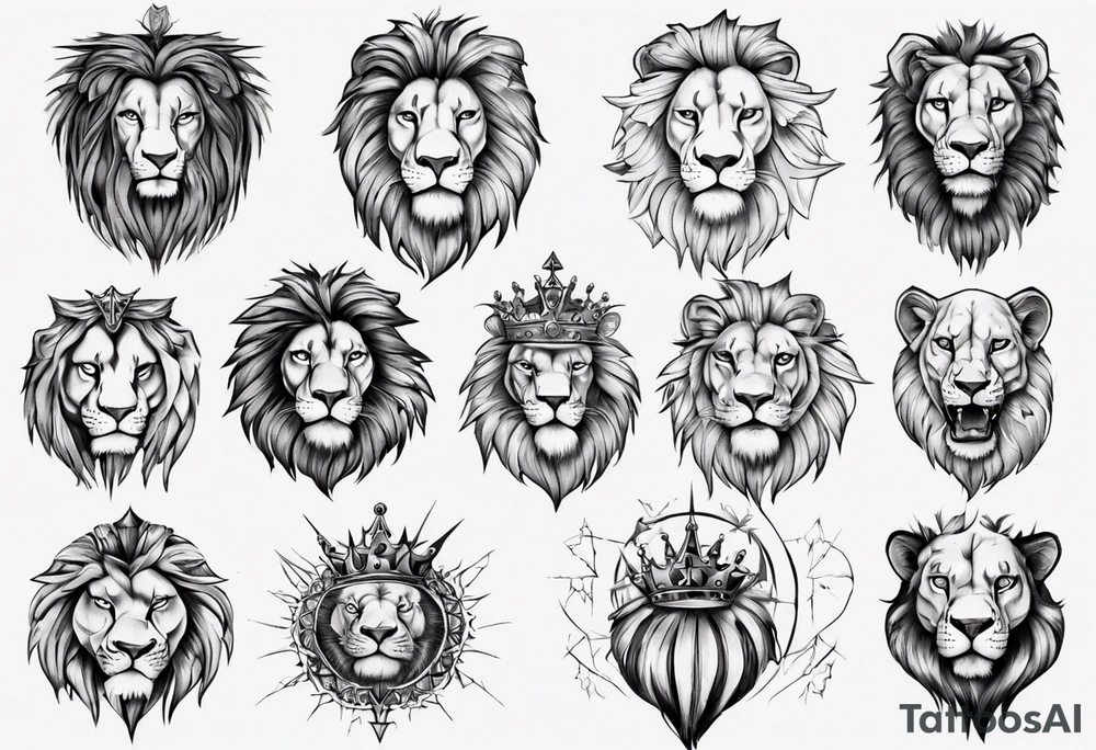wild king lion tattoo idea