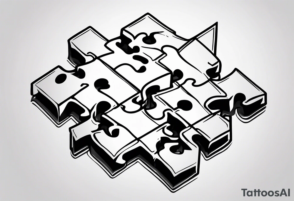 Puzzle piece simple design tattoo idea