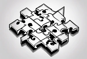 Puzzle piece simple design tattoo idea