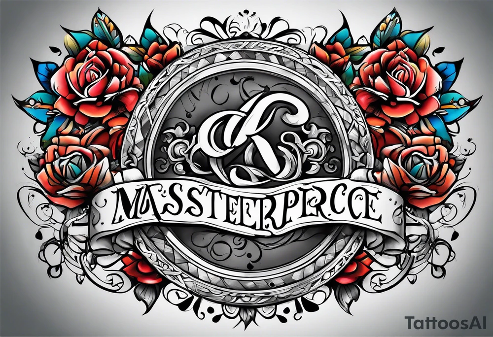 Kids names scroll arm tattoo idea