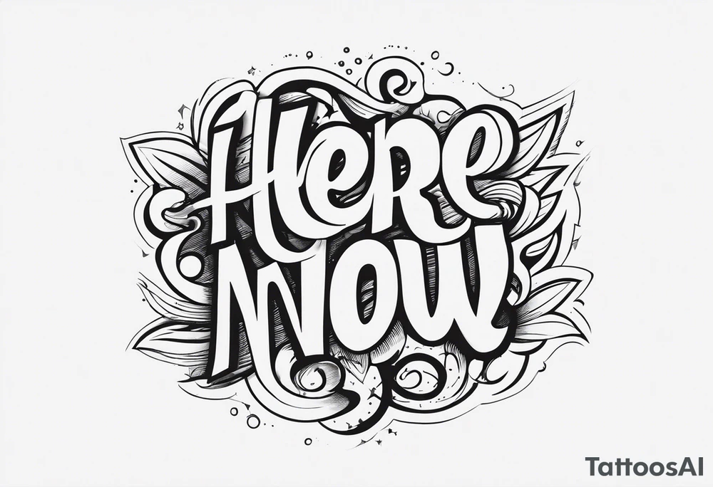"here and now" message tattoo idea
