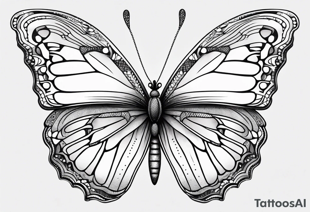 Thin butterfly tattoo idea