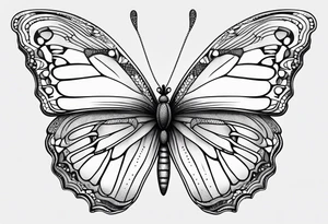 Thin butterfly tattoo idea