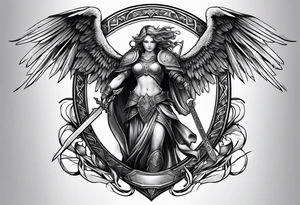 Angels with sword & Shield tattoo idea