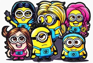 Powderpuff girls as minions tattoo idea