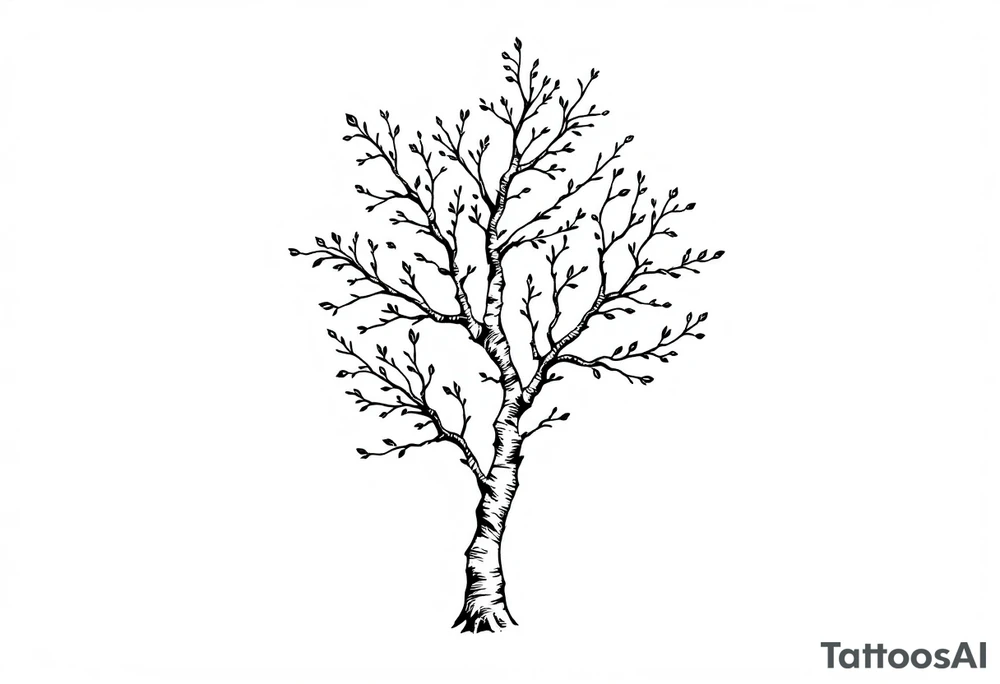 small birch tree tattoo idea