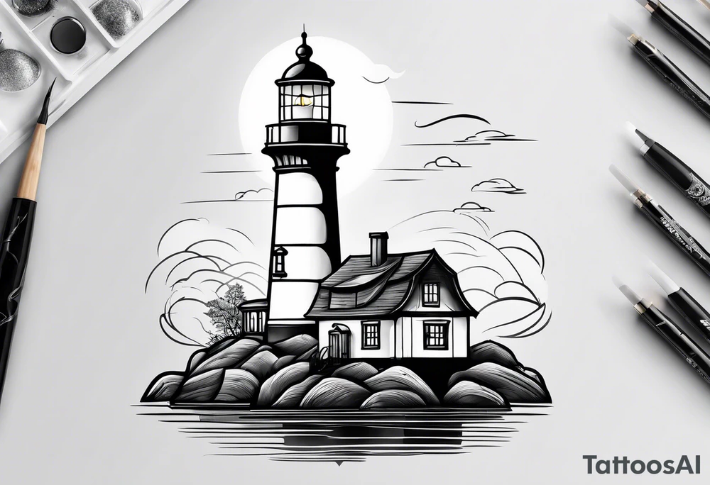 Light house in a shape tattoo idea