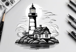Light house in a shape tattoo idea