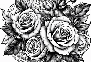 Lightning with roses around it tattoo idea
