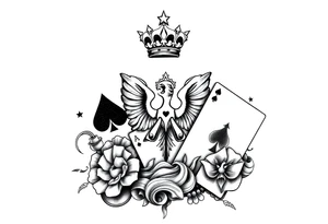 Poland symbol and poker cards Add casino money to it. tattoo idea