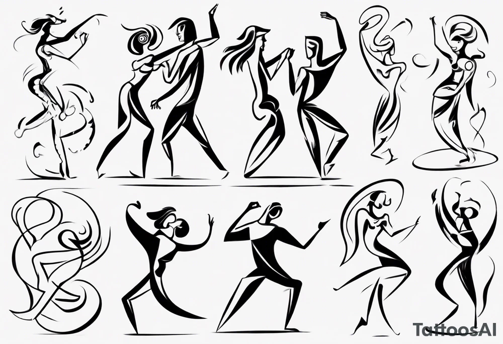 Dancing guy and girl tattoo idea