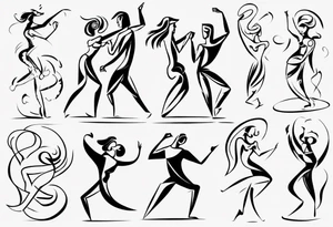 Dancing guy and girl tattoo idea
