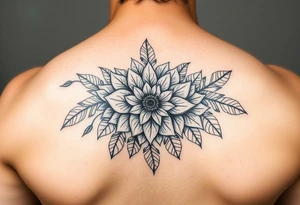 Indigenous tribal floral tattoo idea