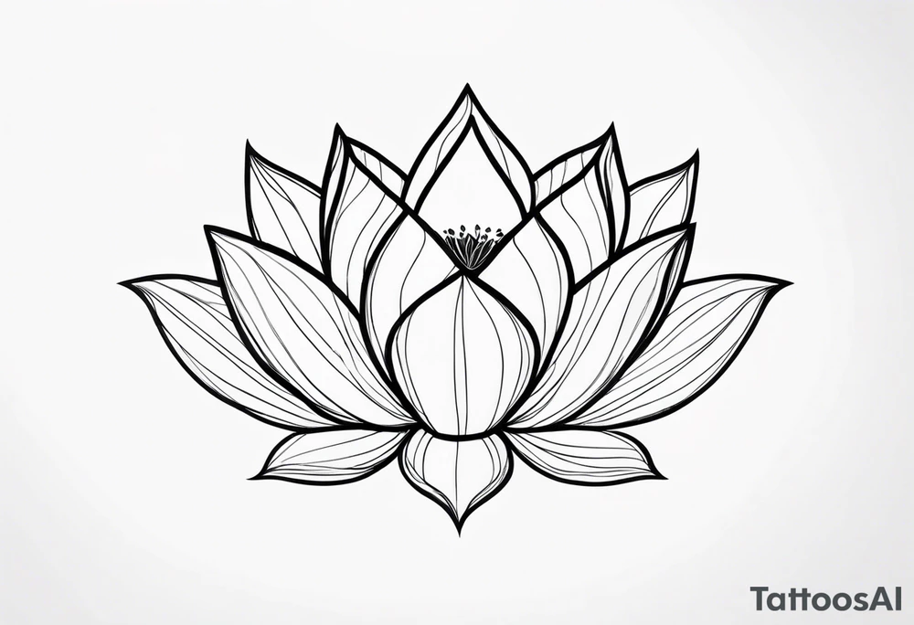 white lotus flower line tattoo tattoo idea