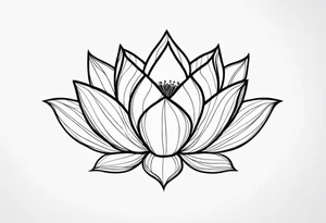 white lotus flower line tattoo tattoo idea