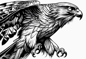 Hawk flying down to the ground tattoo idea
