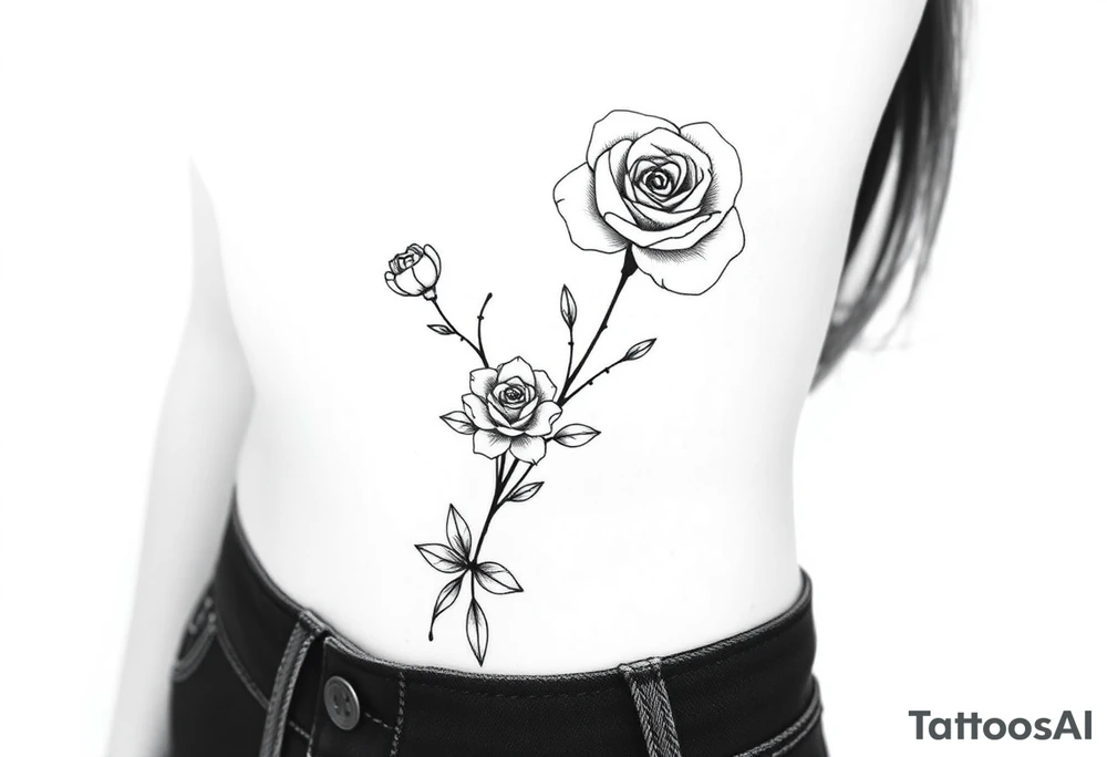 Tatuagem com traços finos inspiradas em corte de espinhos e rosas, livro da autora sarah j maas tattoo idea