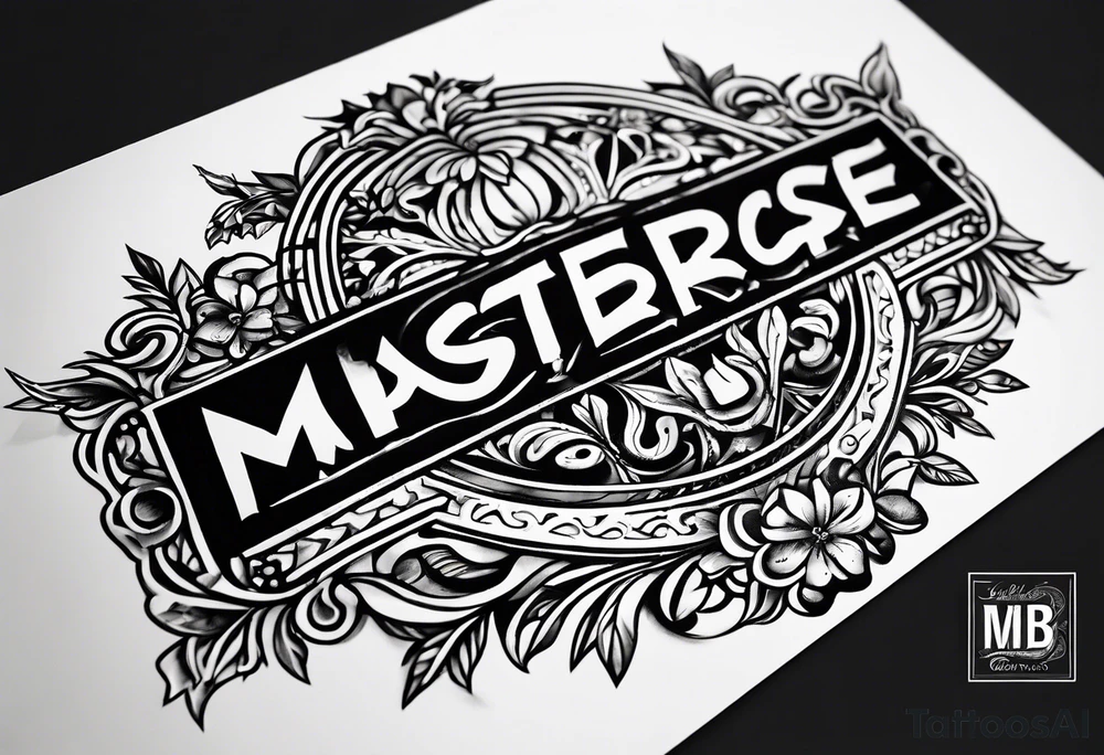 letters: "MRBG" underlined, equally separated
simple, clear, plain, unadorned, no background tattoo idea