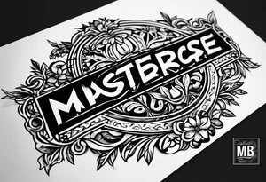 letters: "MRBG" underlined, equally separated
simple, clear, plain, unadorned, no background tattoo idea