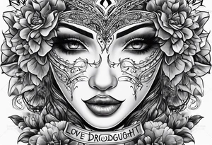the words "love drought" tattoo idea