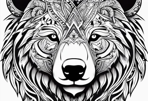 Bear face tattoo idea
