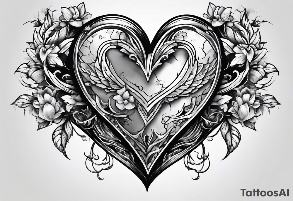 Broken heart being repaired tattoo idea