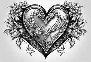 Broken heart being repaired tattoo idea