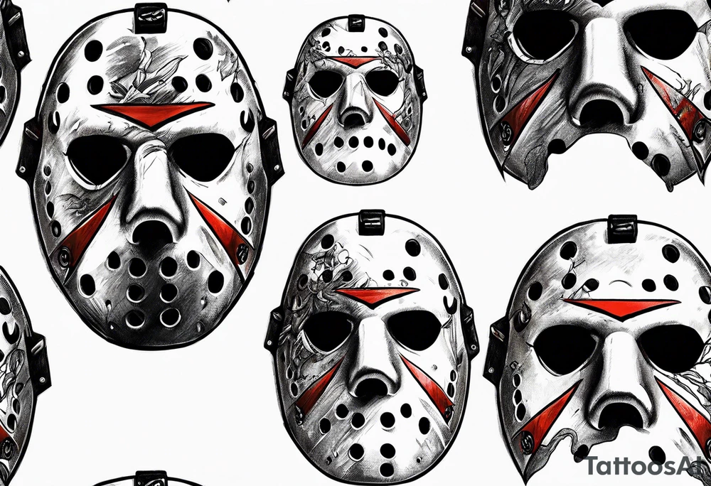 Friday the 13th Jason mask, Japanese art tattoo idea