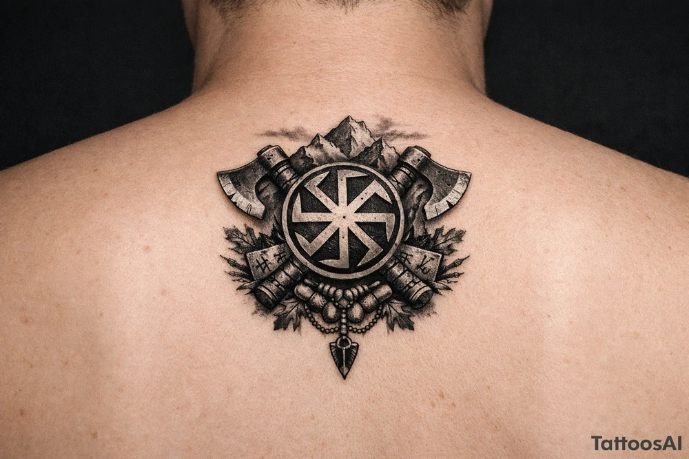 Ideas with pagan Slavic kolovrat on wrist tattoo idea