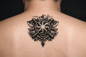 Ideas with pagan Slavic kolovrat on wrist tattoo idea