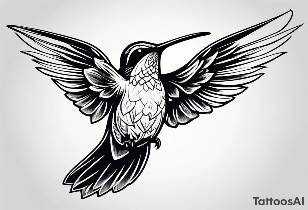 Humming bird silhouette tattoo idea
