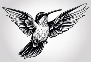 Humming bird silhouette tattoo idea