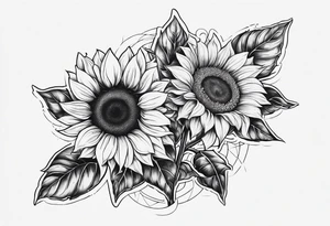 band tattoo with two sunflowers on it tattoo idea