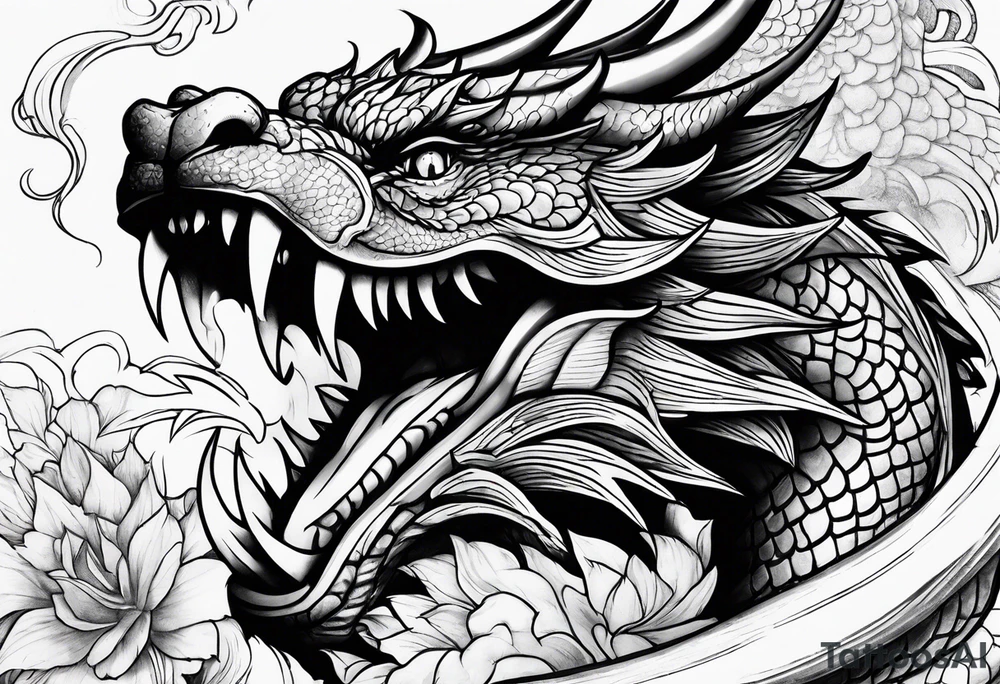 roaring dragons tattoo idea